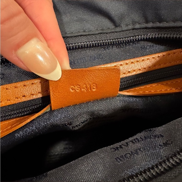 MONTBLANC Navy Blue Canvas & Brown Leather Sartorial Jet Reporter Crossbody Bag - Picture 9 of 16